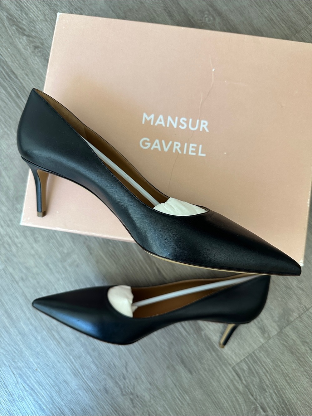 Mansur Gavriel Black Lambskin 65mm Classic Heel 40.5
